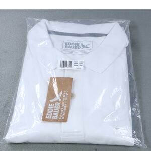 Eddie Bauer Men’s Polo Shirt White T3XL Tall Short Sleeve NWT Classic Fit
